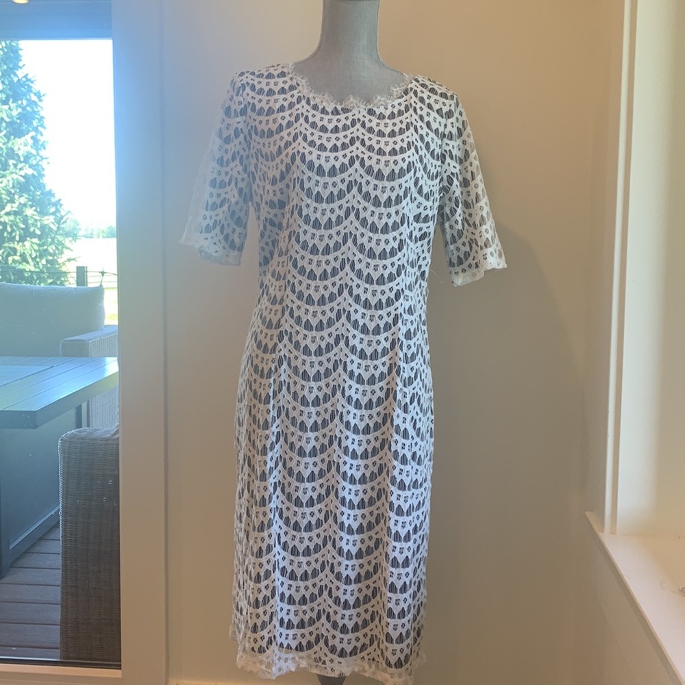 NWOT. Down east navy lace dress